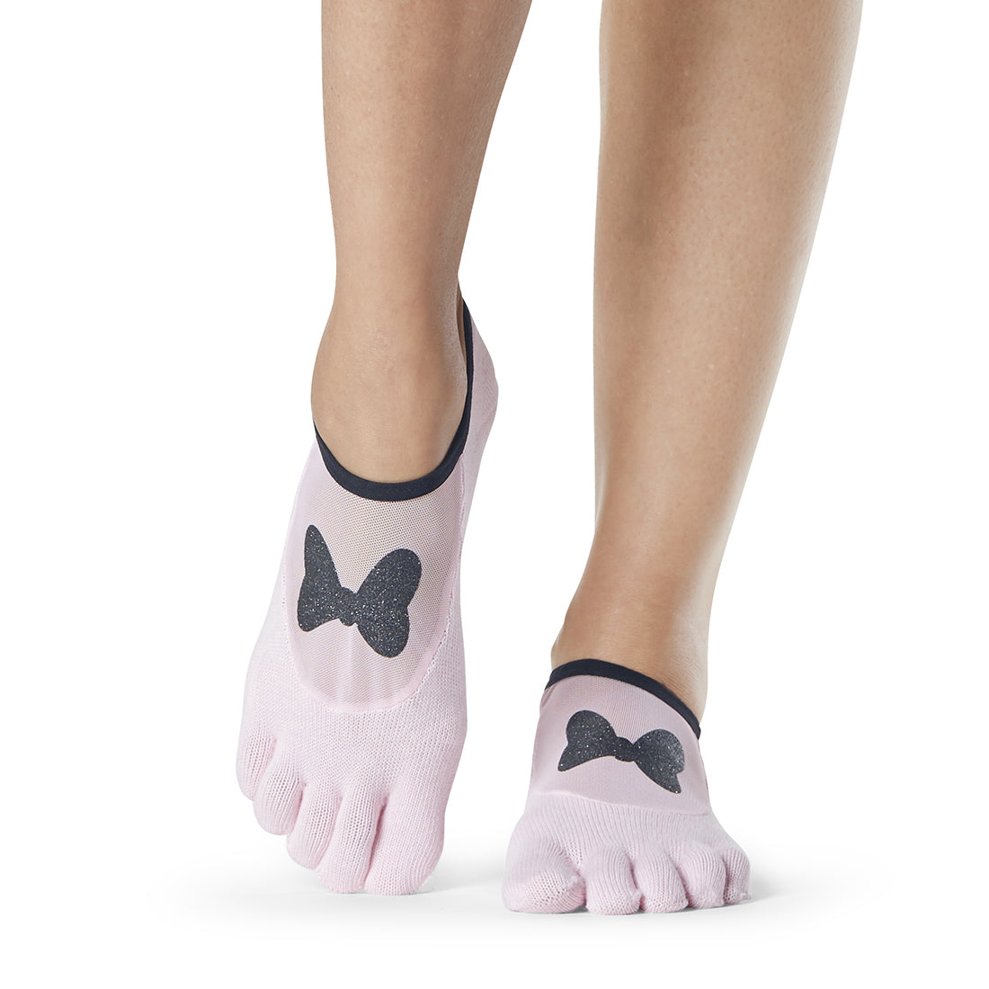 Toesox Womens/Ladies Luna Minnie Mouse Disney Bow Toe Socks