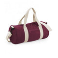 Burgundy-Off White - Front - Bagbase Plain Varsity Barrel - Duffle Bag (20 Litres)