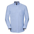 Front - Russell Collection Mens Oxford Tailored Long-Sleeved Shirt