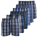 Front - Kandor Mens Daxhe Checked Woven Boxer Shorts (Pack of 6)