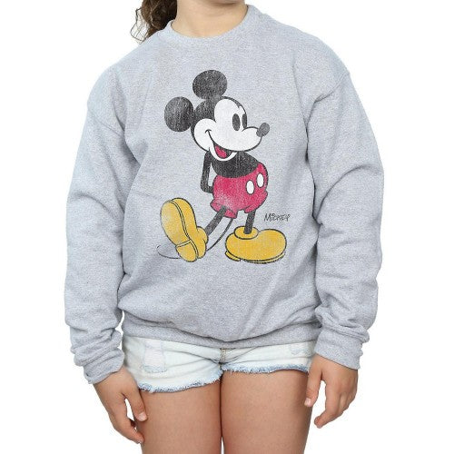 Disney Girls Classic Kick Mickey Mouse Sweatshirt Discounts on great Brands