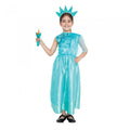 Front - Bristol Novelty Girls Statue Of Liberty Costume With Plush Torch