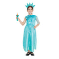 Front - Bristol Novelty Girls Statue Of Liberty Costume With Plush Torch