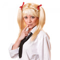 Front - Bristol Novelty Unisex Adults Schoolgirl Wig With Red Bows