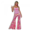 Front - Bristol Novelty Womens/Ladies Flower Power Bell Bottom Trousers