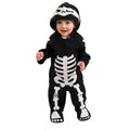 Front - Bristol Novelty Boys Skeleton All-In-One Halloween Costume