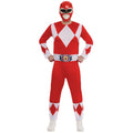 Front - Mighty Morphin Power Rangers Unisex Adult Red Power Ranger Costume