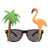 Front - Bristol Novelty Unisex Adults Flamingo Palm Tree Glasses