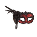 Front - Bristol Novelty Womens/Ladies Side Feather Lace Mask