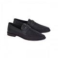 Front - Burton Mens Basket Weave Leather Loafers