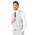 Front - Burton Mens Heathered Slim Wedding Waistcoat