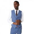 Front - Burton Mens V Neck Slim Wedding Waistcoat