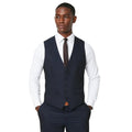 Front - Burton Mens 1904 Plain Wool Blend Waistcoat