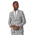 Front - Burton Mens Fine Checked Single-Breasted Slim Suit Jacket