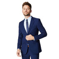 Front - Burton Mens Textured Single-Breasted Skinny Suit Jacket