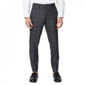 Front - Burton Mens Windowpane Check Slim Tailored Suit Trousers