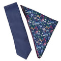 Front - Burton Mens Autumn Floral Tie & Pocket Square Set