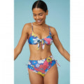 Front - Debenhams Womens/Ladies Floral Twisted Knot Front Bikini Top