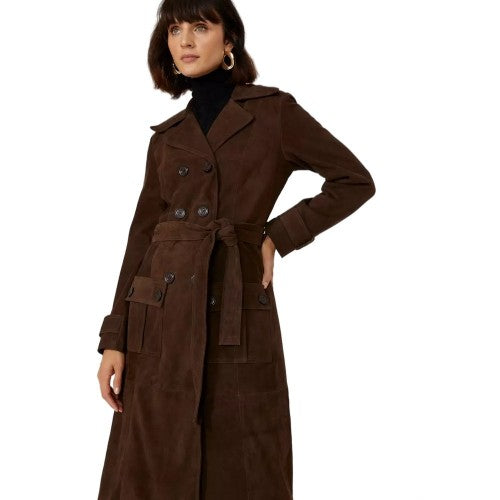 Principles Womens Ladies Suede Trench Coat