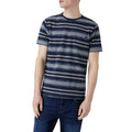 Front - Mantaray Mens Multi Stripe Textured T-Shirt