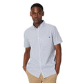 Front - Maine Mens Tonal Check Textured Short-Sleeved Shirt