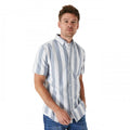 Front - Maine Mens Shadow Stripe Oxford Short-Sleeved Shirt