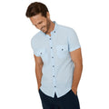 Front - Mantaray Mens Textured Slub Short-Sleeved Shirt