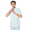 Front - Maine Mens Stripe Oxford Short-Sleeved Shirt