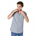 Front - Maine Mens Oxford Multi Stripe Short-Sleeved Shirt