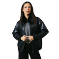 Front - Principles Womens/Ladies Leather Faux Fur Collar Bomber Jacket