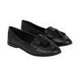 Natural Black - Front - Dorothy Perkins Womens-Ladies Lennie Tassel Wide Loafers