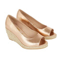 Front - Good For The Sole Womens/Ladies Heather Peep Toe Wide Wedges