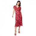 Front - Dorothy Perkins Womens/Ladies Roses V Neck Ruched Midi Dress