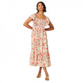 Front - Dorothy Perkins Womens/Ladies Floral Shirred Bodice Ruffle Midi Dress