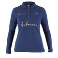 Front - Aubrion Womens/Ladies Team Long-Sleeved Polo Shirt