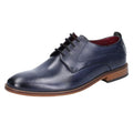 Front - Base London Mens Script Washed Leather Oxford Shoes