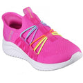 Front - Skechers Girls Ultra Flex 3.0 Bungee Fun Trainers