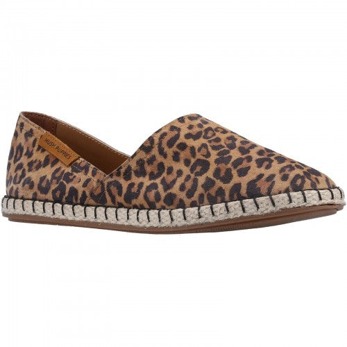 Hush Puppies Womens Ladies Mim Leopard Print Suede Espadrilles