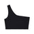 Front - Girlfriend Collective Womens/Ladies Bianca One Shoulder Sports Bra