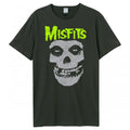 Front - Amplified Unisex Adult Neon Skull Misfits T-Shirt