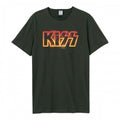 Front - Amplified Unisex Adult Neon Sign Kiss T-Shirt