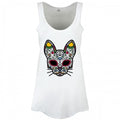 Front - Grindstore Womens/Ladies Sugar Skull Kitten Vest Top