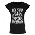 Front - Grindstore Womens/Ladies Hate People Love Animals T-Shirt