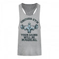 Front - Grindstore Mens Unicorn Gym Racerback Vest Top