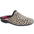 Front - Lunar Womens/Ladies Ghana Cheetah Slippers