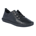 Front - Lunar Womens/Ladies St Ives Leather Plimsolls