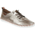 Front - Lunar Womens/Ladies St Ives Metallic Leather Plimsolls