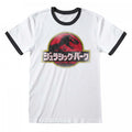 Front - Jurassic Park Unisex Adult Japanese Logo Raglan T-Shirt