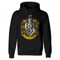 Front - Harry Potter Unisex Adult Hufflepuff Distressed Pullover Hoodie