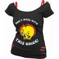 Front - Looney Tunes Womens/Ladies Tough Chick Tweety Top